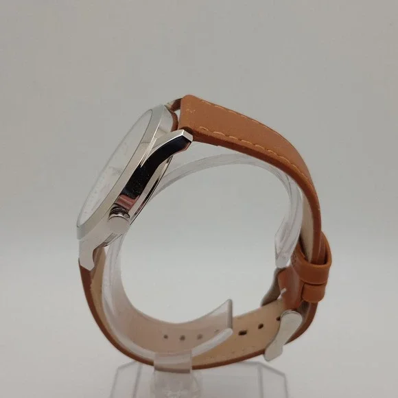 Titan TCS50 DJ898 Date Analog Brown Leather Band Energy India Corporate new bat